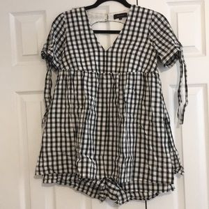 Plaid ASOS open back romper